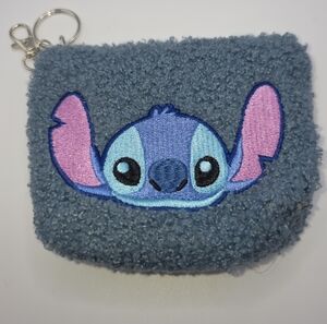 Loungefly Disney Stitch Sherpa Coin Purse Keychain Mini Pouch Bag